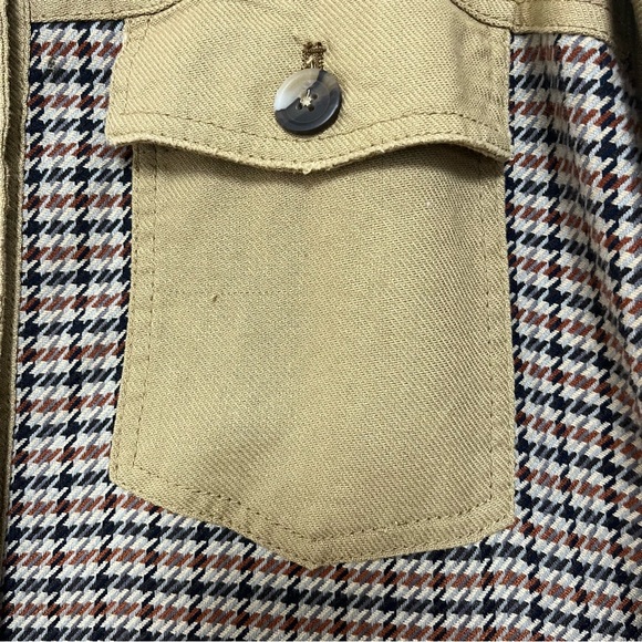 We The FREE PEOPLE Medium Bentley Ombre Shirt Jacket Overcoat Houndstooth Plaid - Picture 6 of 12